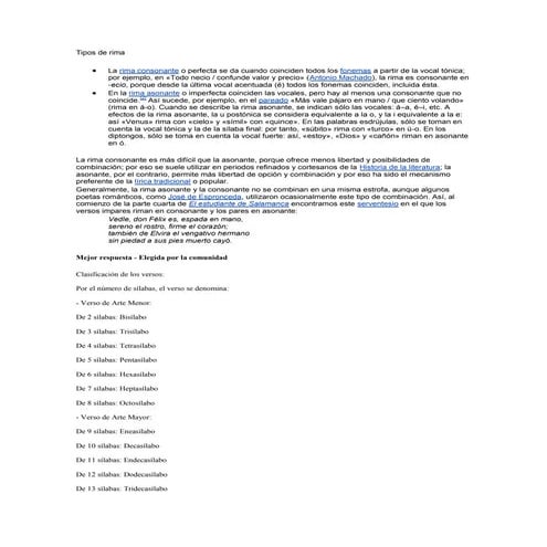 Tipos de rima | DOCX