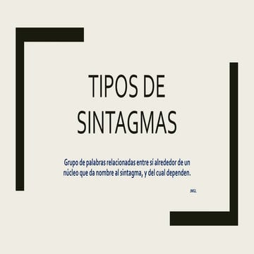 Tipos de sintagmas