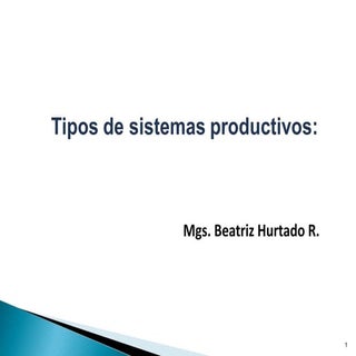 Tipos de sistemas productivos