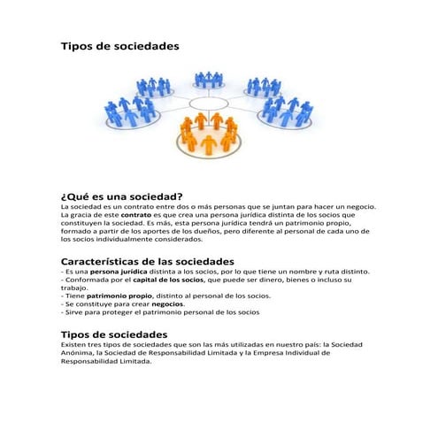 Tipos de sociedades