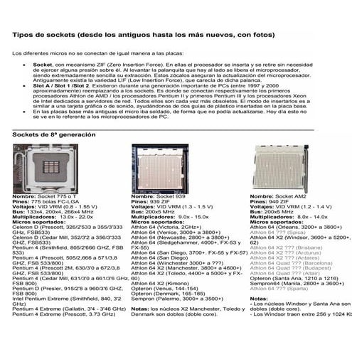 tipos de sockets | DOC
