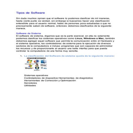 Clasificacion del software | PDF