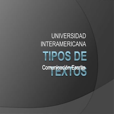 Tipos de (comunicación escrita)