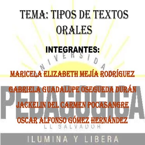 Tipos de textos orales