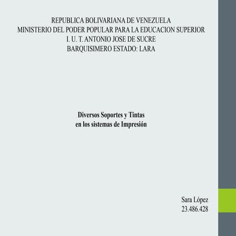 Tipos de tintas y soportes de impresion