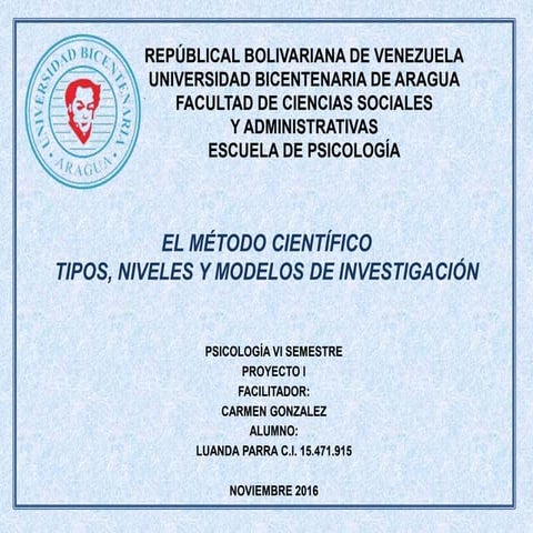 Tipos, niveles y modelos de investigación