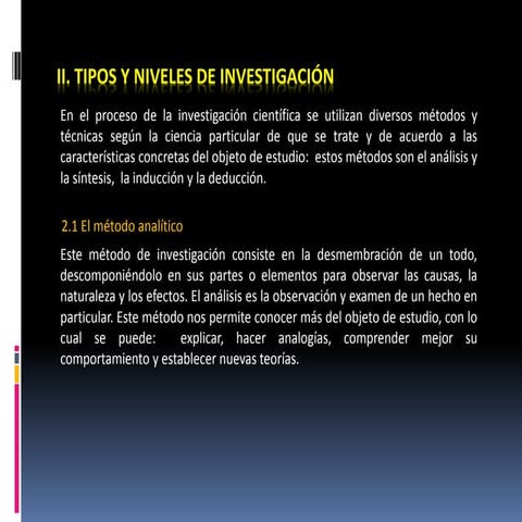 Tipos y niveles de investigacion