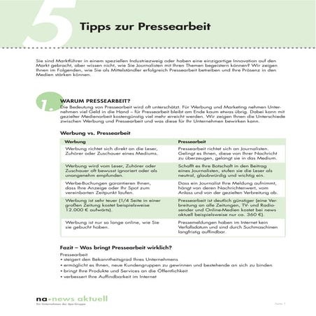 5 Tipps zur Pressearbeit