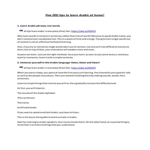 5 tips to learn Arabic