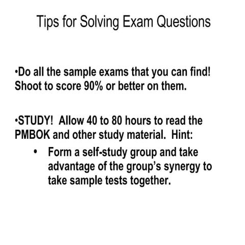 Tips For Solving PMP Exam Questions