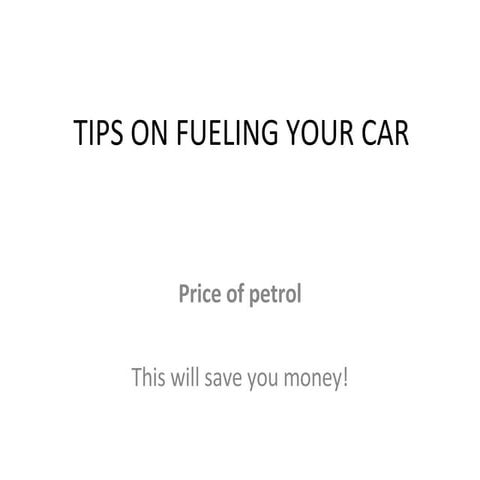 Tips On Fueling Your Car