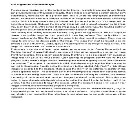 How to Generate Thumbnail Images in Bulk