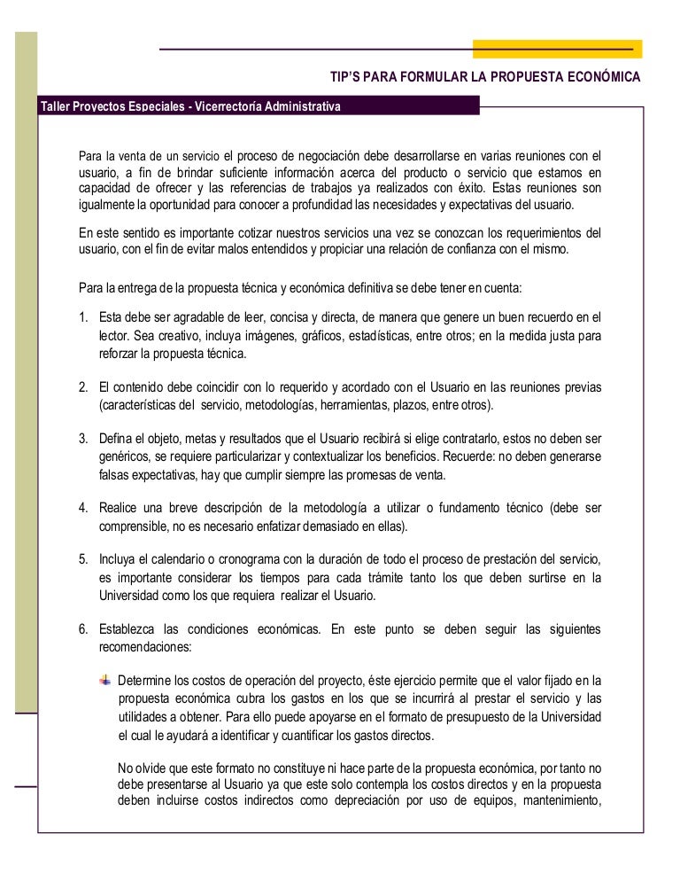 formato para propuesta de servicios