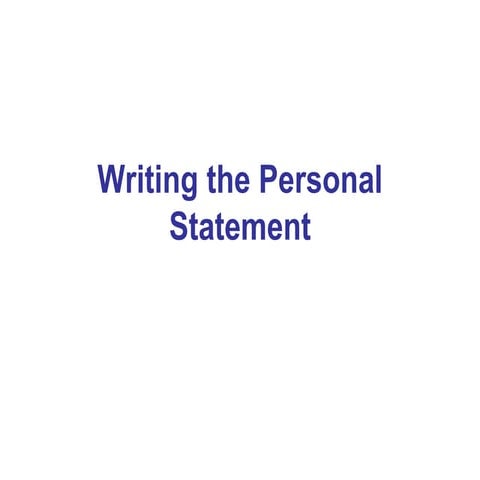 Tips To make a Personal Statement