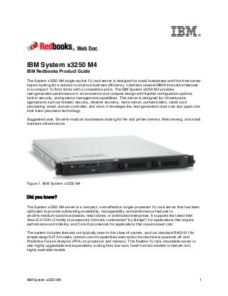 IBM Redbooks Product Guide: IBM System x3250 M4