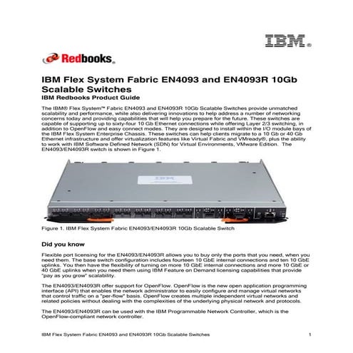 IBM Flex System Fabric EN4093 and EN4093R 10Gb Scalable Switches