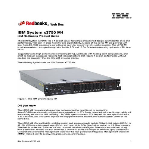 IBM Redbooks Product Guide: IBM System x3750 M4