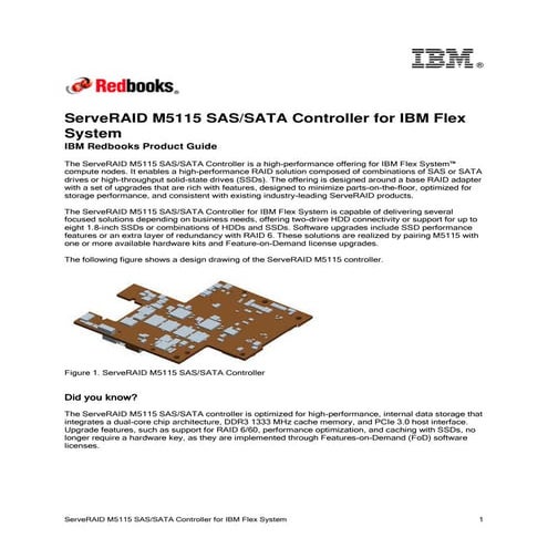 ServeRAID M5115 SAS/SATA Controller for IBM Flex System