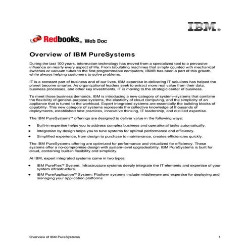 Overview of IBM PureSystems