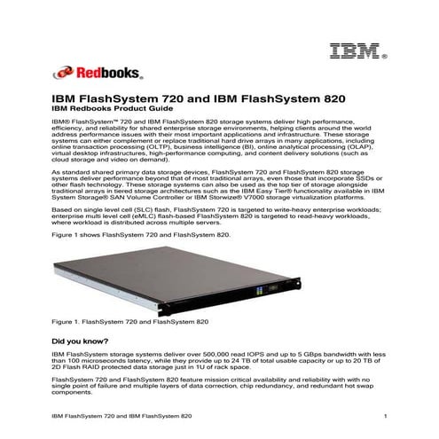 IBM FlashSystem 720 and IBM FlashSystem 820