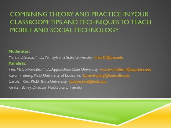 Tips and techniques to teach mobile and social technology