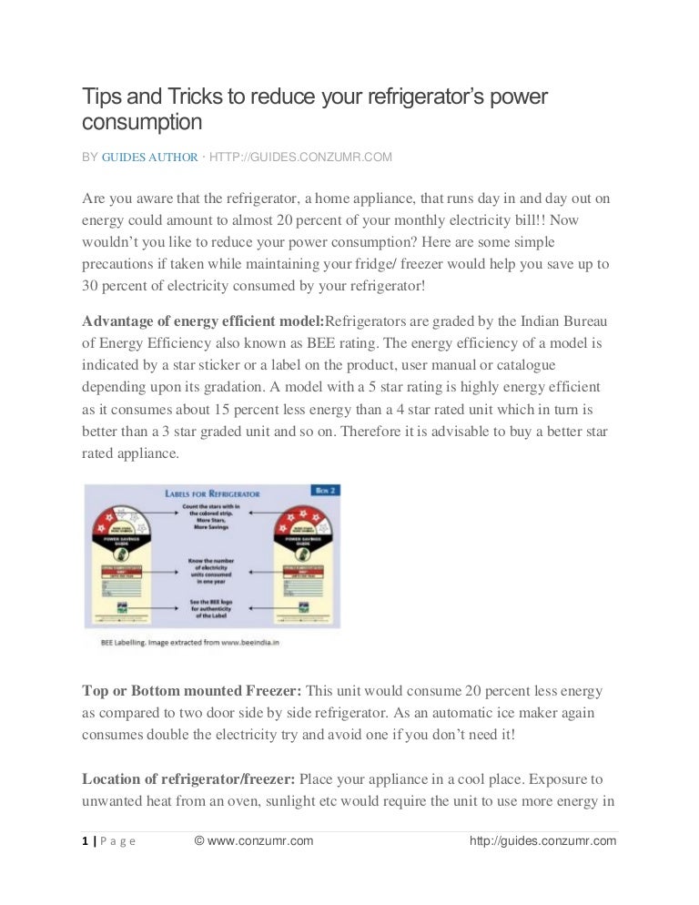 Tips and tricks to reduce your refrigerator’s power consumption