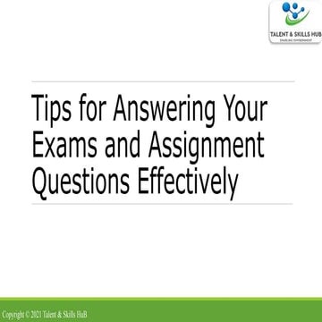 Tips for Answering Your Exams and Assignment Questions Effectively | PPT
