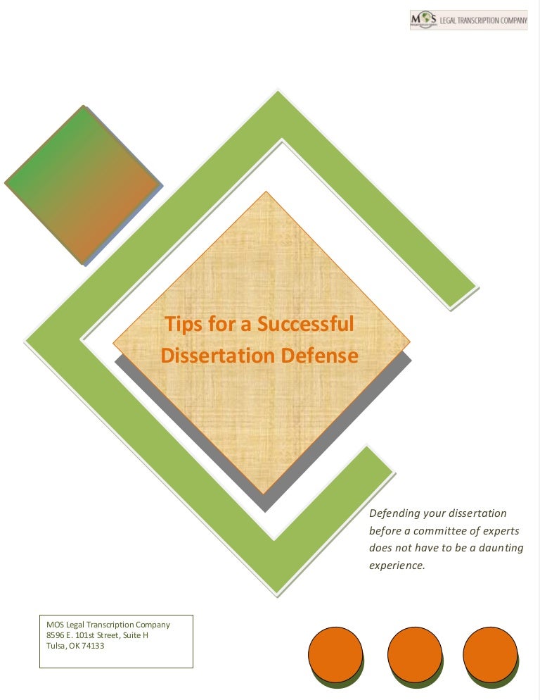 Dissertation defense advice