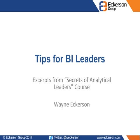 Tips for BI & Analytics leaders