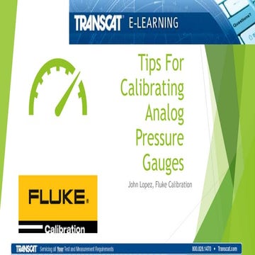 Tips for Calibrating Analog Pressure Gauges Webinar Presented by Fluke Calibr...
