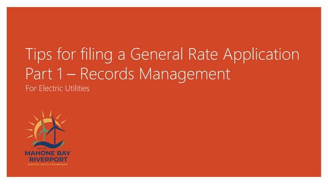 Tips for filing a General Rate Application - Electric Utility.pdf