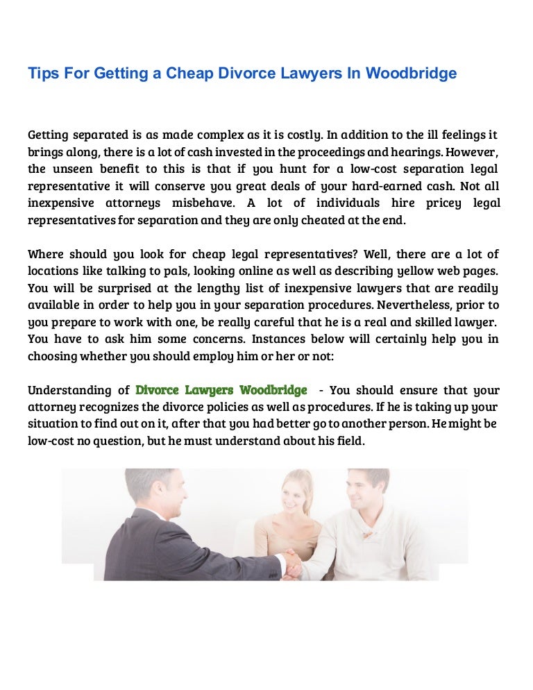 Tips for getting a cheap divorce lawyers in woodbridge