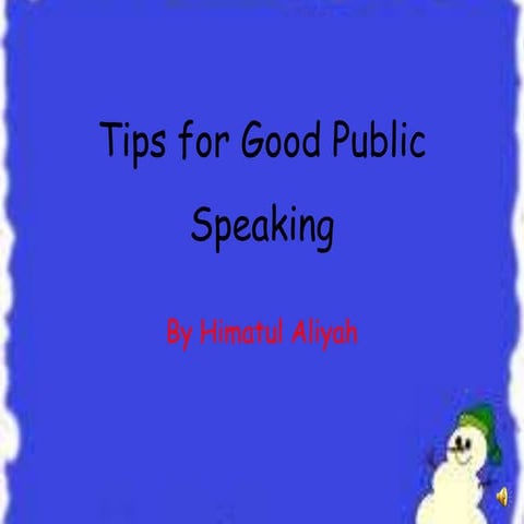 Tips for good speaking pp | PPTX