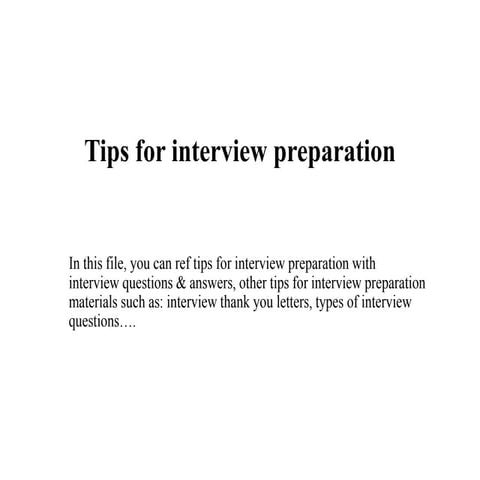Tips for interview preparation