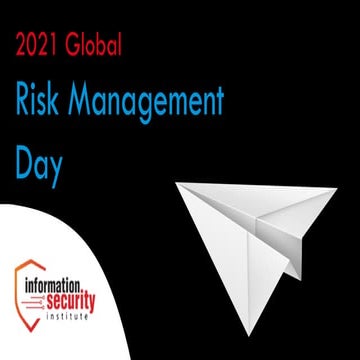 Tips for IT Risk Management Prof. Hernan Huwyler Information Security Institute