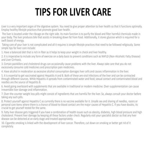 Tips for healthy liver | PPTX