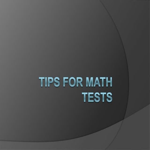 Tips for math tests