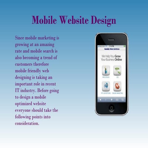 Tips for mobile website design