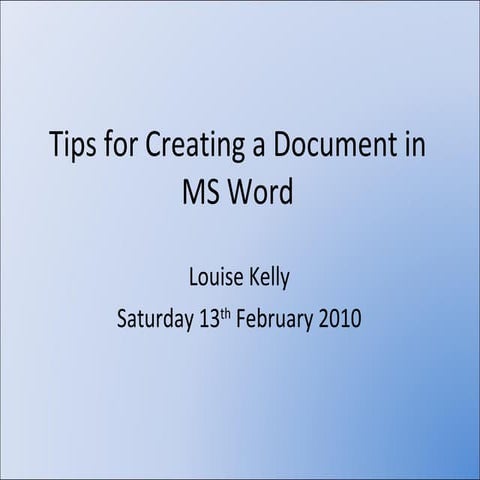 Tips For Ms Word