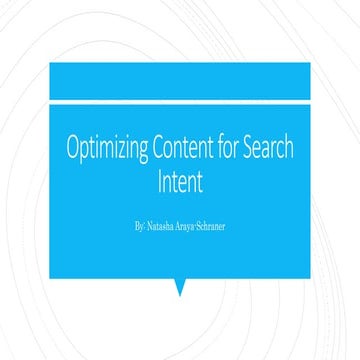 Tips for optimizing content for search intent