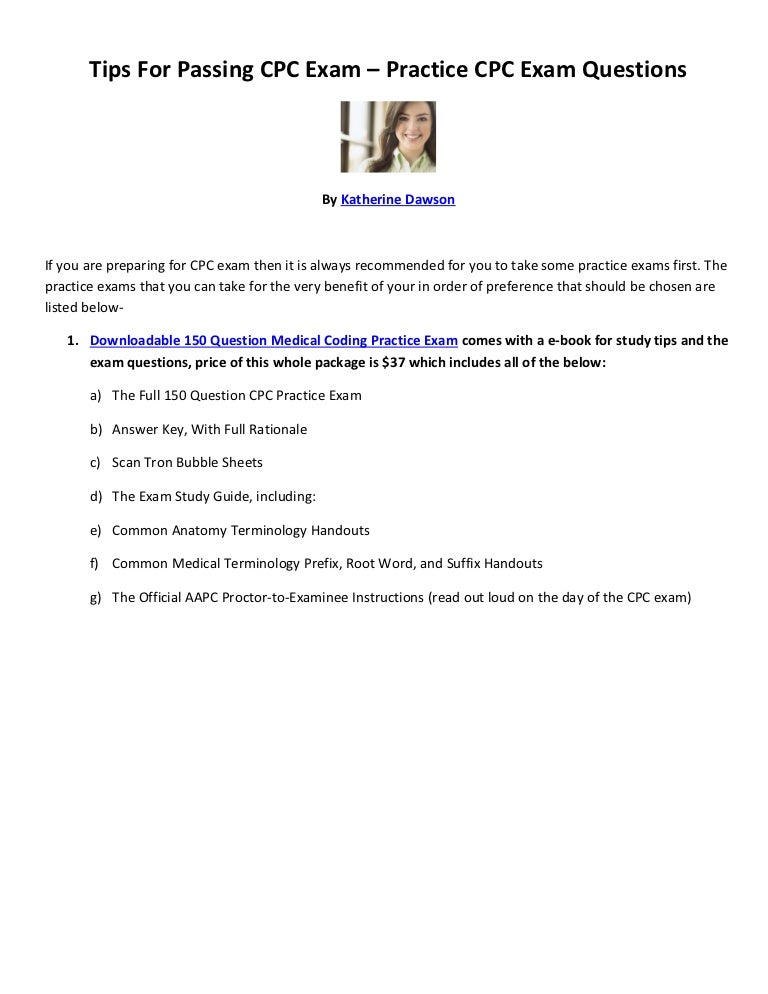 tips for passing cpc exam practice cpc exam questions