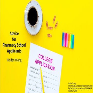 Tips for pharmacy school applicants (Holden Young - Roseman University College of Pharmacy)