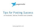 Tips for Posting Success on Facebook,Twitter, Pinterest and LinkedIn