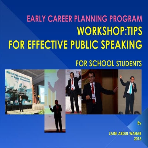 Workshop on tips for public speaking school students