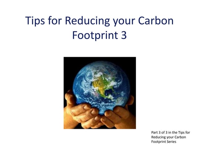 Tips for Reducing your Carbon Footprint 3