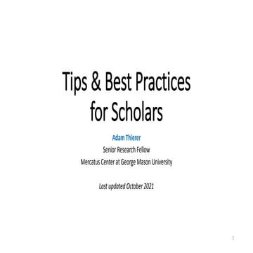 Tips & Best Practices for Aspiring Policy Scholars