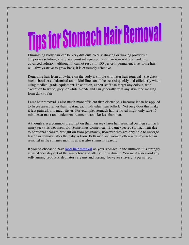 Tips For Stomach Hair Removal