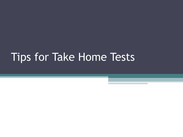 Tips for take home tests97