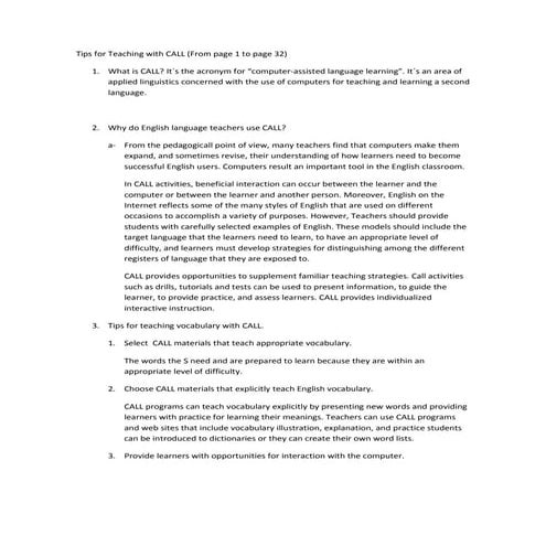 Tips for teaching with call