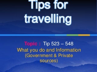 Tips for international travel